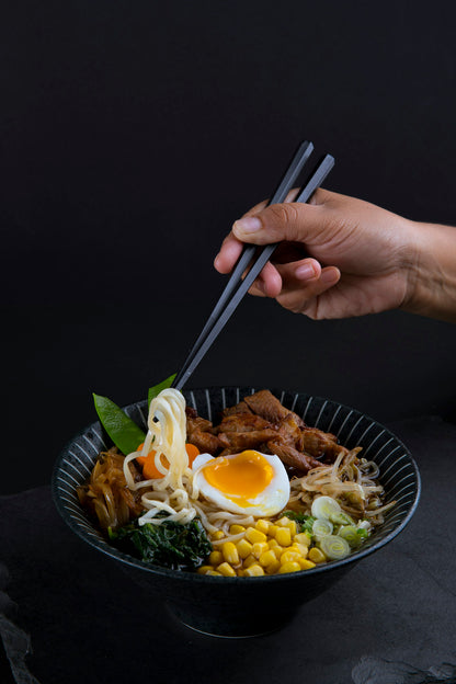 Japanese Ramen Bowl Set for Two — Authentic Donburi, Renge Spoons & Chopsticks from Japan
