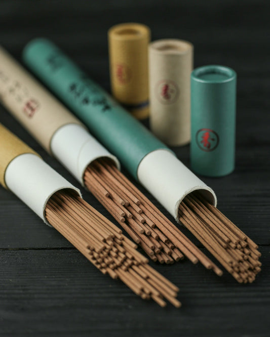 Japanese Incense Starter Set from Japan — Premium Koh Sticks, Ceramic Holder & Ash, with English Guide