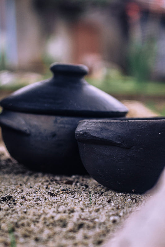 Japanese Donabe Clay Hot Pot Starter Set from Japan — Handmade Nabe Pot, Ceramic Bowls & Wooden Ladle, with English Guide