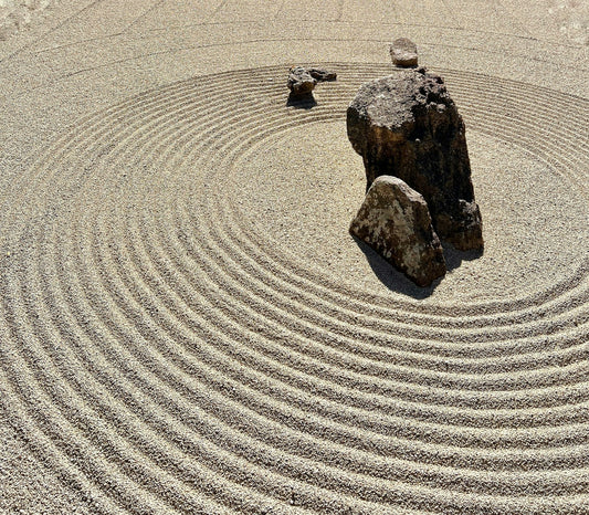 Japanese Zen Garden Starter Set from Japan — Desktop Karesansui with Rake, Sand & Stones, with English Guide