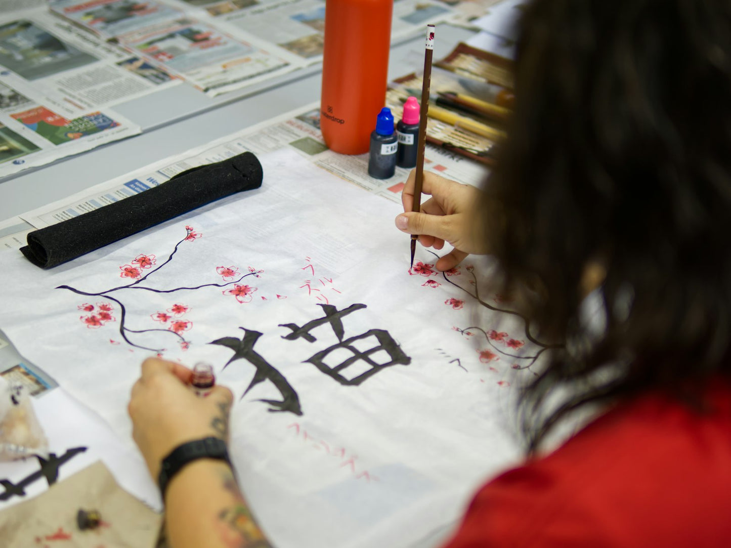Japanese Calligraphy Starter Set from Japan — Brush, Inkstone & Sumi Ink, with English Guide