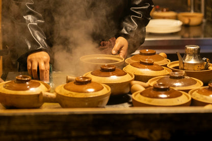 Japanese Donabe Clay Hot Pot Starter Set from Japan — Handmade Nabe Pot, Ceramic Bowls & Wooden Ladle, with English Guide